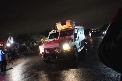 Law enforcement block road near Nancy Guthrie's home