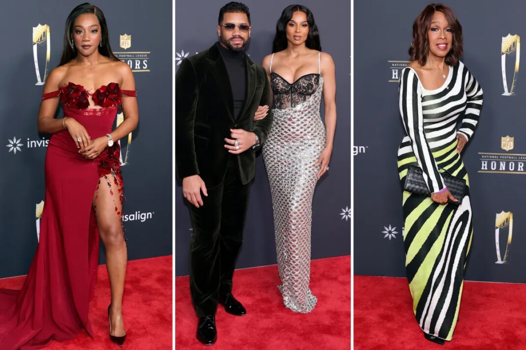 NFL Honors 2026 red carpet: Tiffany Haddish, Ciara, Russell Wilson, Gayle King and more