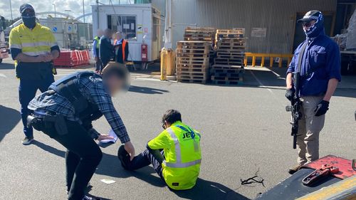 An alleged organised crime figure has been charged over using two airport insiders and a passenger plane to import 100kg of cocaine into Australia.