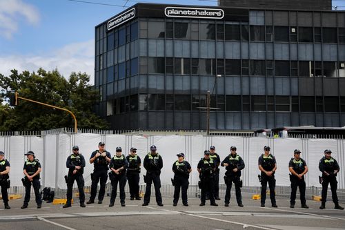 Police barricade Melbourne road amid protests at Israeli president's visit