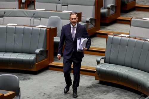 Treasurer Jim Chalmers during Question Time in the House of Representatives at Parliament House in Canberra on February 12, 2026.