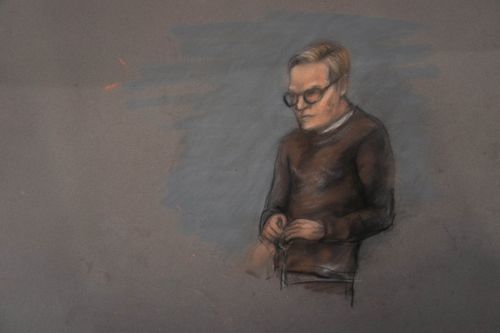 A court sketch of Marius Borg Hoiby 