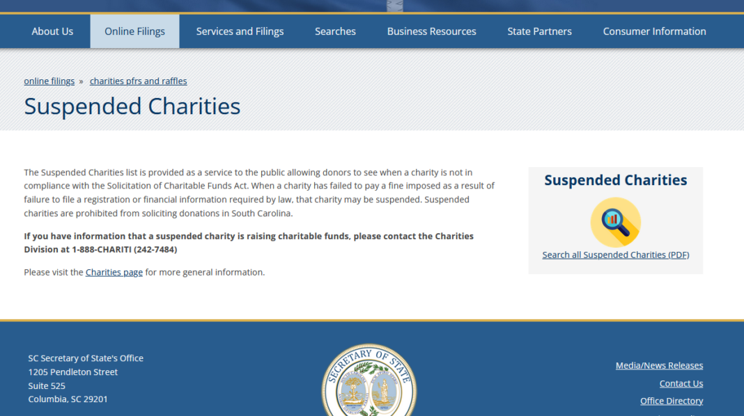 South Carolina releases list of suspended charities: What to know