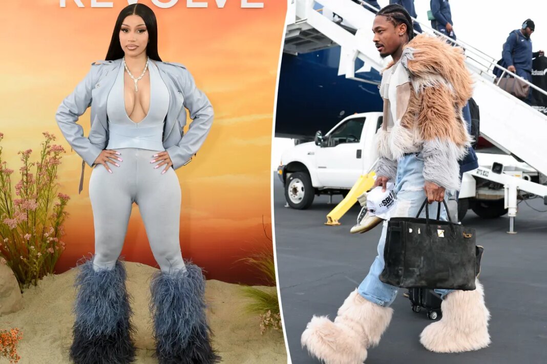 Stefon Diggs wears fur boots and rare Birkin bag ahead of Super Bowl 2026