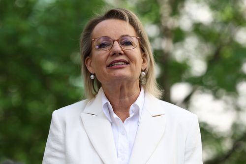 Sussan Ley MP during a press conference after loosing the Liberal Party leadership to Angus Taylor MP at Parliament House in Canberra on February 13, 2026. fedpol Photo: Dominic Lorrimer