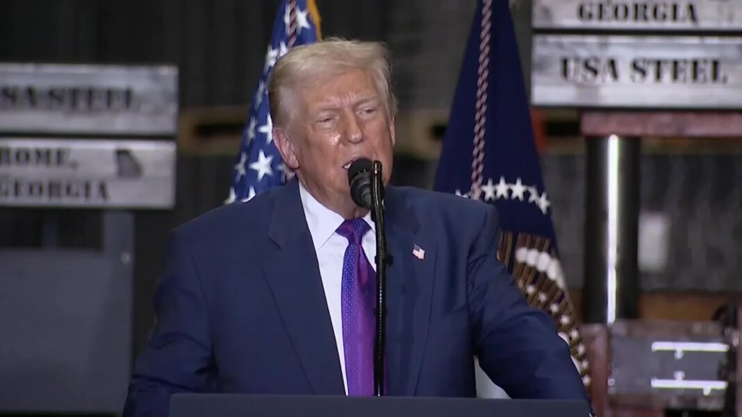 Trump visits Rome, Ga., focuses on elections, economy