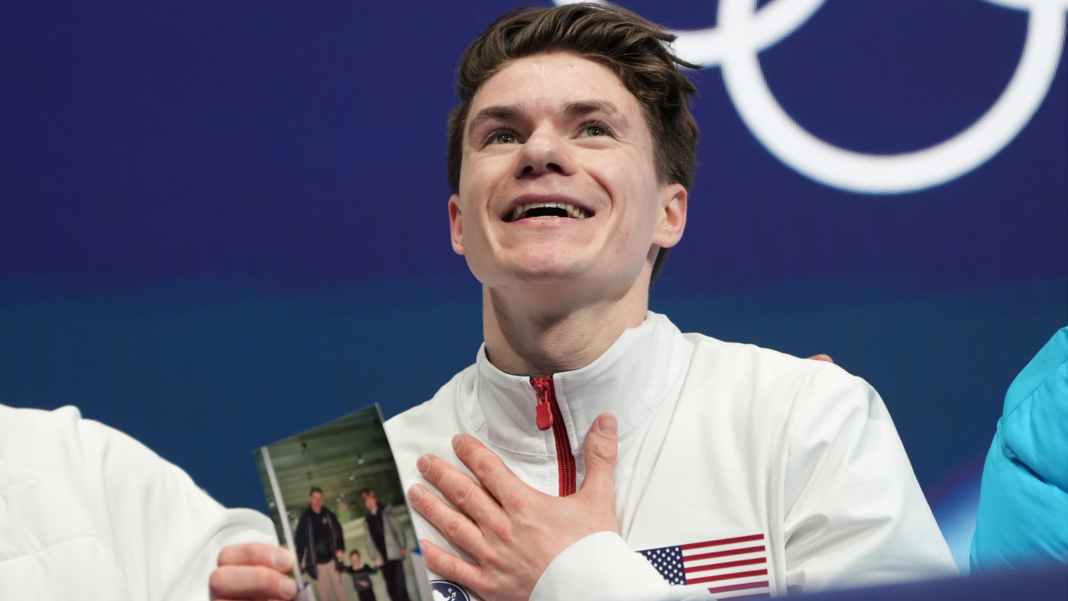 US skater Maxim Naumov makes an emotional Olympic debut one year after losing parents in plane crash