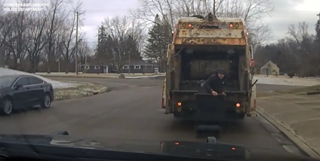 WATCH: ‘Oscar the Grouch’ flees traffic stop, caught hiding in trash can