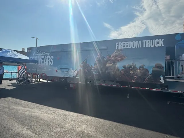 What are the ‘Freedom Trucks’ touring the US, and where are they heading next?