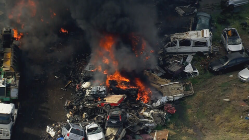 car yard fire North Geelong