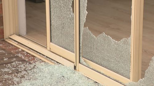 Smashed glass door 