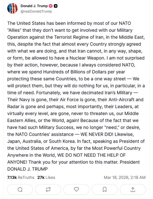 'We never did!': Trump lashes Australia over lack of help