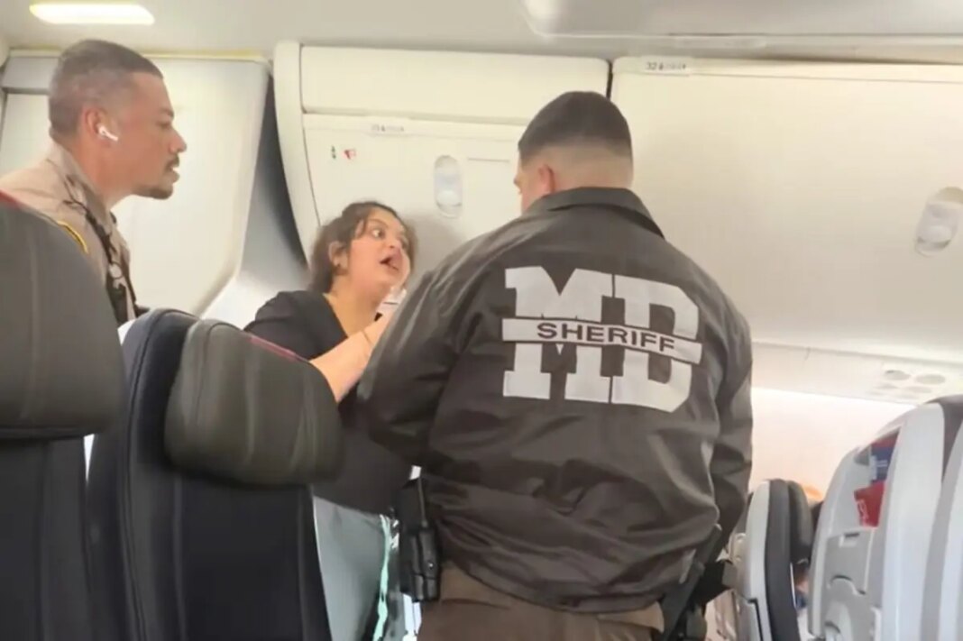 American Airlines traveler freaks out as she's allegedly kicked off plane for playing videos on loudspeaker