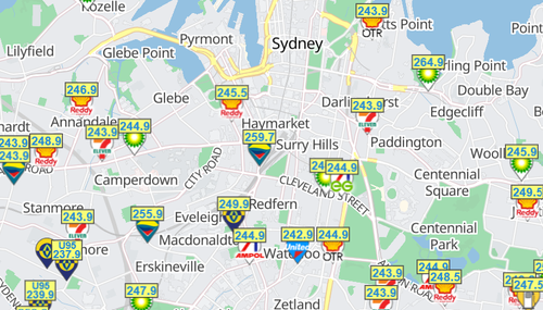 Petrol prices Sydney 13/3/26