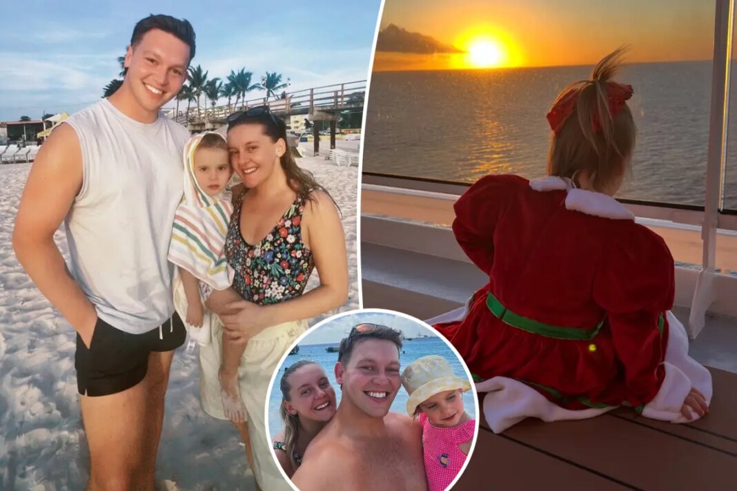 Dad raising toddler daughter on a luxury cruise ship