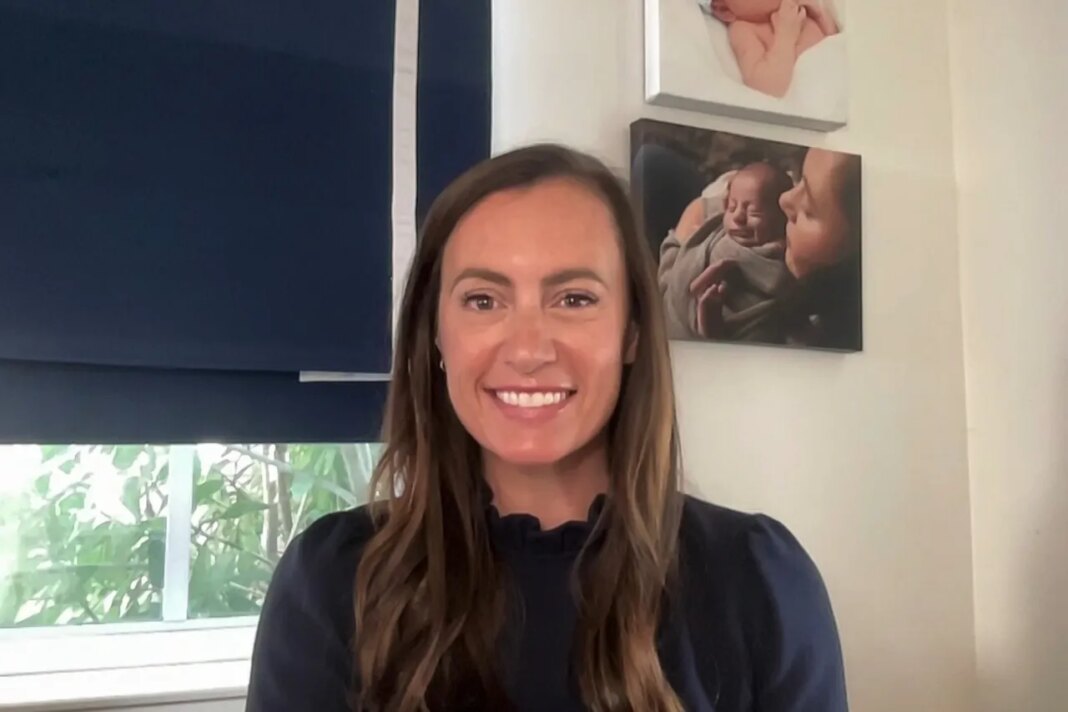 In this screenshot taken from video Florida State Rep.-elect Emily Gregory speaks with the Associated Press from Palm Beach, Florida, about her special election win where she flipped a district that is home to President Donald Trump