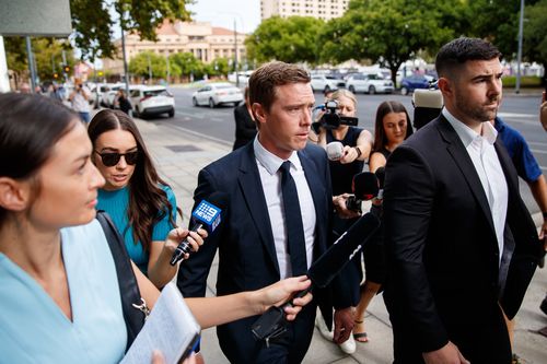Rohan Dennis arrives at Adelaide Magistrates Court in March 2024.