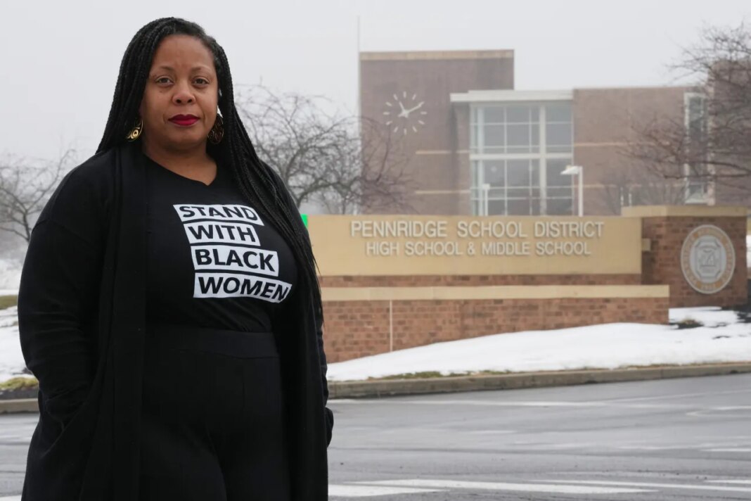 Adrienne King poses for a portrait in front of Pennridge School District