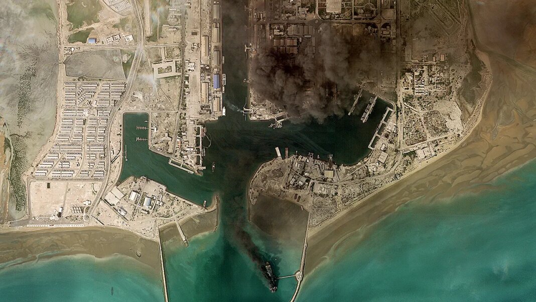 Fires rage at Iran's Bandar Abbas naval headquarters, Strait of Hormuz traffic stalled