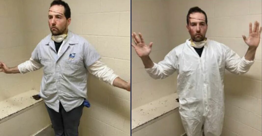 Homeowner attacked by fake postal worker wearing full Tyvek suit underneath uniform, handed victim a piece of mail before jumping him and his wife, who was strangled: Cops