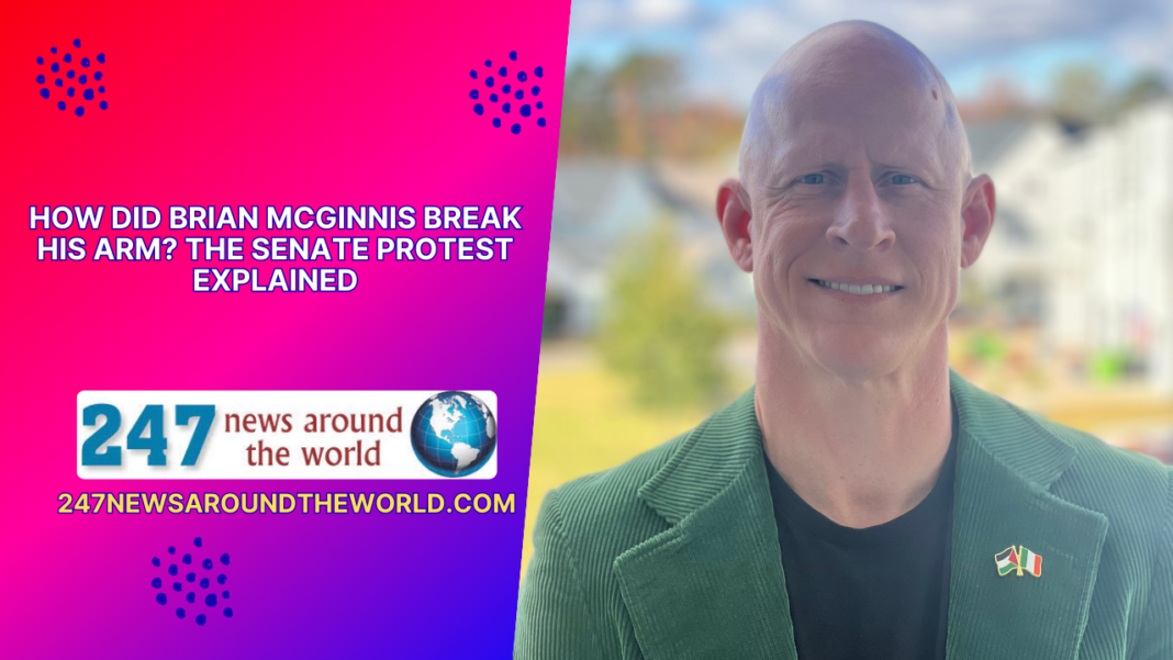 How Did Brian McGinnis Break His Arm? The Senate Protest Explained