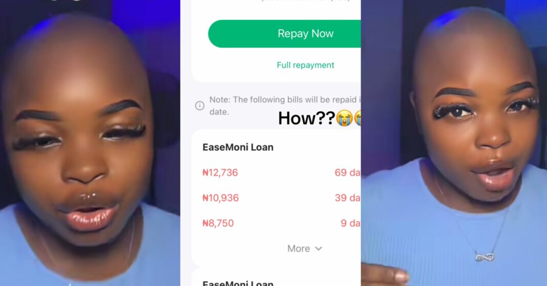 “How?”- Lady owing popular loan app cries out, amount she owes grabs attention