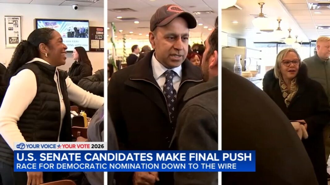 Illinois primary Election Day 2026: Raja Krishnamoorthi, Juliana Stratton, Robin Kelly push for support in tight US Senate race