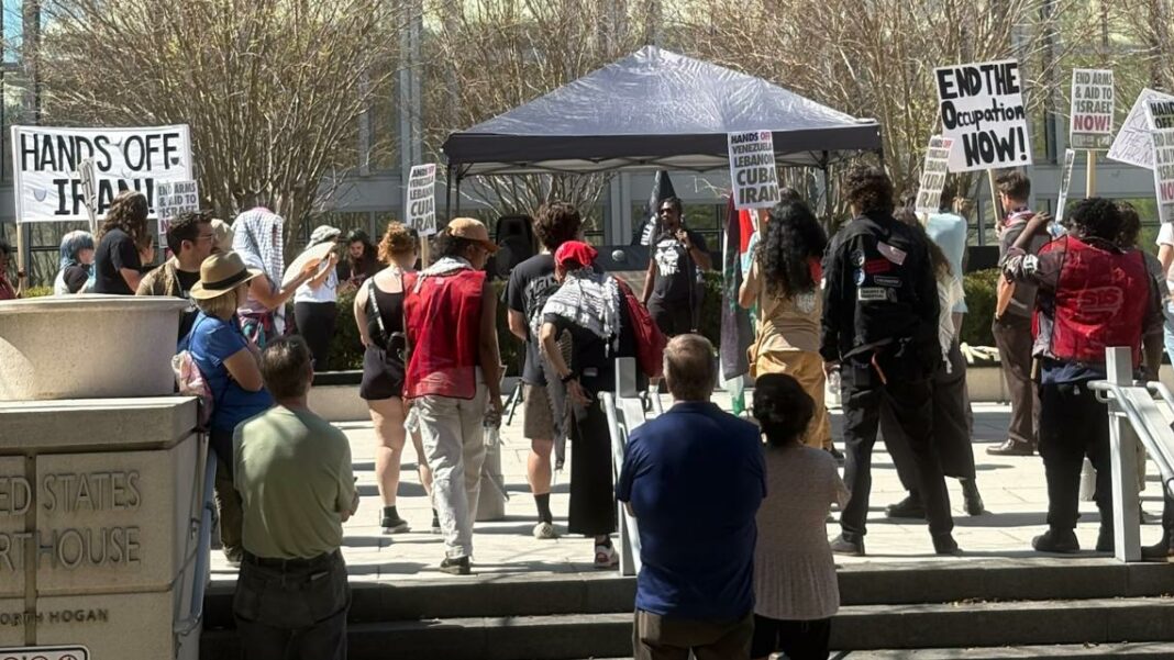 Jacksonville activists rally against US-Israeli military actions in Iran