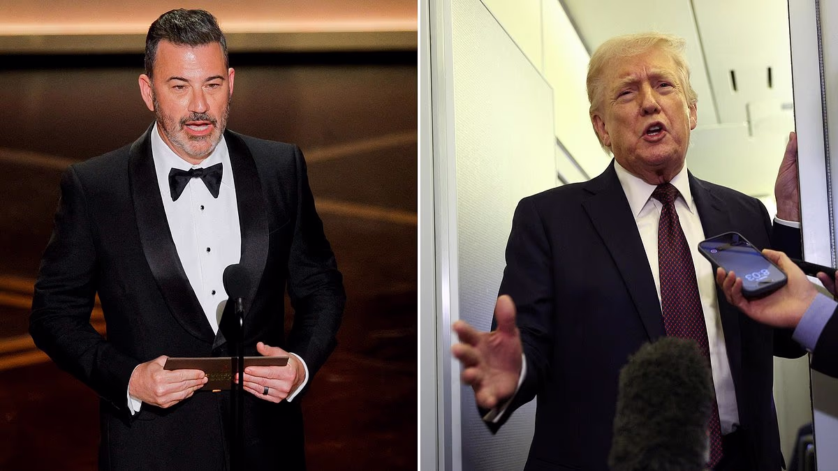 Jimmy Kimmel takes a swipe at Trump and CBS in Oscars outburst