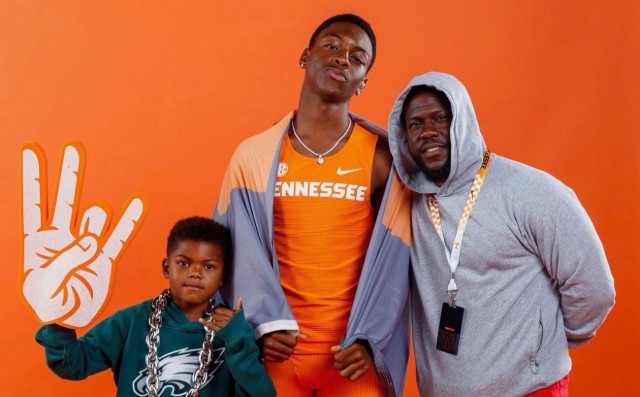 KEVIN HART CELEBRATES AS SON HENDRIX HART COMMITS TO UNIVERSITY OF TENNESSEE TRACK AND FIELD