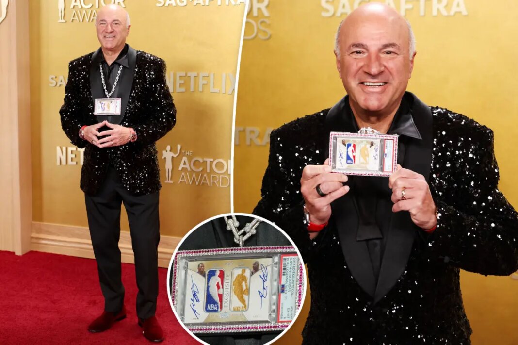 Kevin O’Leary’s flashy trading card SAG Actor Awards 2026 necklace is worth $19.5 million
