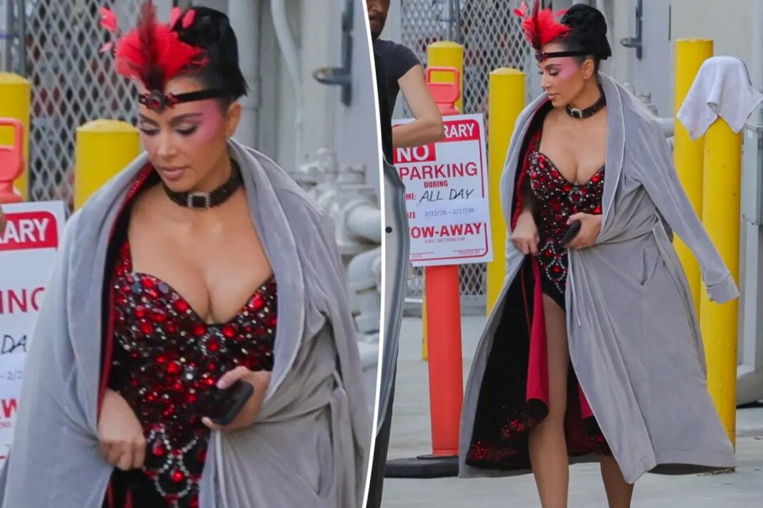 Kim Kardashian fully transforms into Las Vegas showgirl on ‘The Fifth Wheel’ set