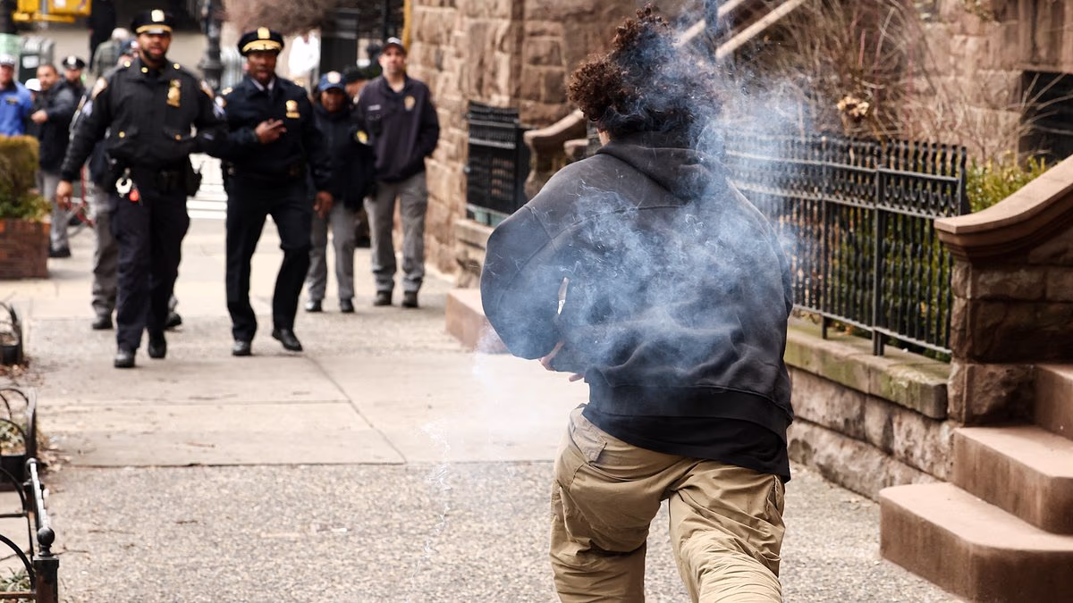 Man attacks protesters at Jake Lang's anti-Islam rally in NYC