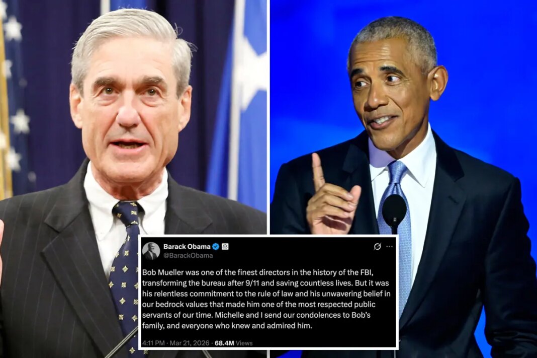 Obama slammed for praising late 'Russiagate' prober Mueller
