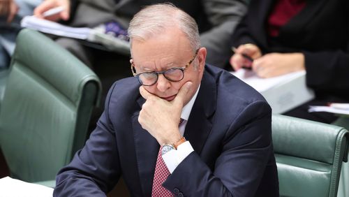 Prime Minister Anthony Albanese during Question Time at Parliament House in Canberra on Thursday 5 March 2026. fedpol Photo: Alex Ellinghausen

