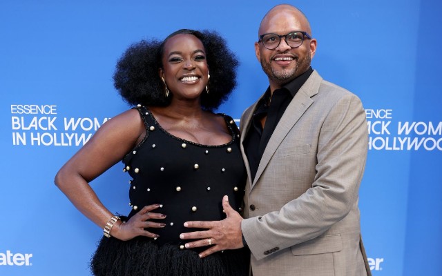 PREGNANT WUNMI MOSAKU AND HUSBAND TASH MOSELEY ATTEND ESSENCE BLACK WOMEN IN HOLLYWOOD AWARDS