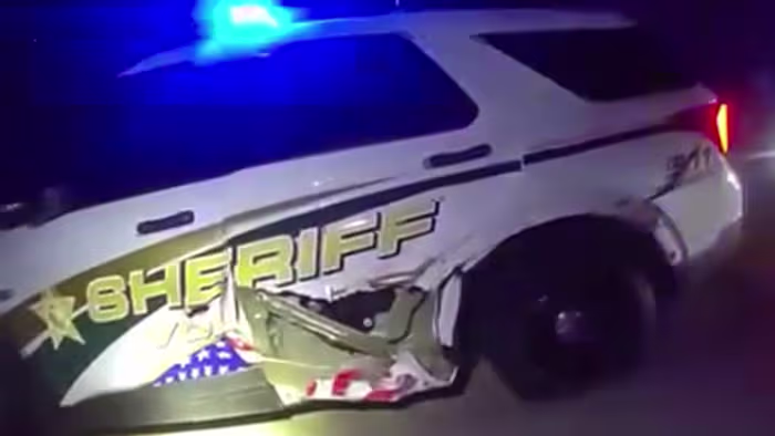 Pickup truck strikes Volusia deputy’s patrol car on I-4, video shows