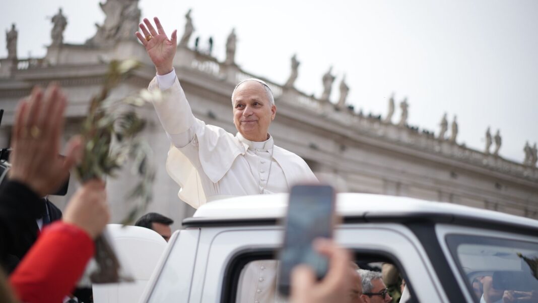 Pope Leo XIV rejects claims that God justifies war in Palm Sunday Mass message in St. Peter's Square