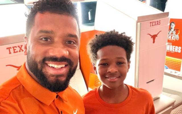 RUSSELL WILSON TAKES FUTURE ZAHIR ON FIRST COLLEGE VISIT TO UNIVERSITY OF TEXAS