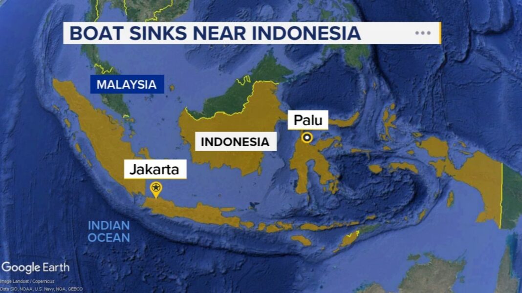 Rescue teams search for 27 missing people after the Nazila 05, passenger boat, sinks in Indonesia after departing Taliabu Island