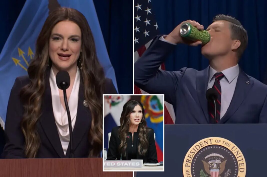 'SNL' roasts Kristi Noem for being 'reassigned under the bus' after Trump booted her from DHS top job