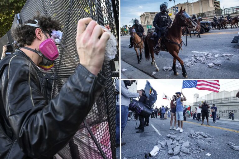 Dramatic Footage Reveals ‘No Kings’ Protesters Clashing with Police in LA