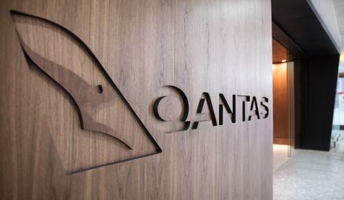 The entrance to the Qantas lounge in London.