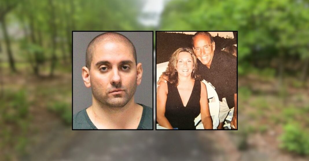 Son stabbed his 'childhood sweethearts' parents to death after argument about household chores, then dragged their bodies around the house