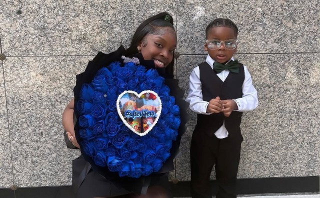 TOIE ROBERTS ATTENDS LIL POPPA’S FUNERAL WITH THEIR SON KOFI