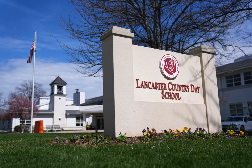 Lancaster Country Day School in Lancaster, Pa., Wednesday, March 25, 2026. (AP Photo/Matt Rourke)