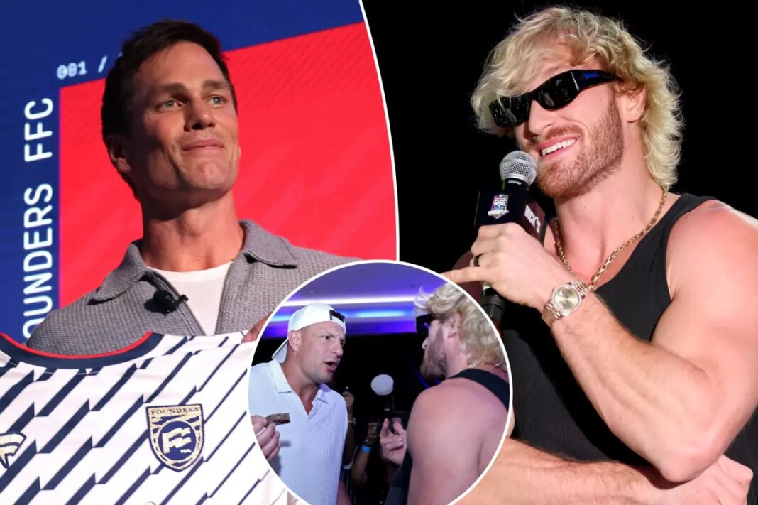 Tom Brady, Logan Paul exchange jabs in room full of NFL stars ahead of Fanatics Flag Football Classic: ‘Might have a fight’