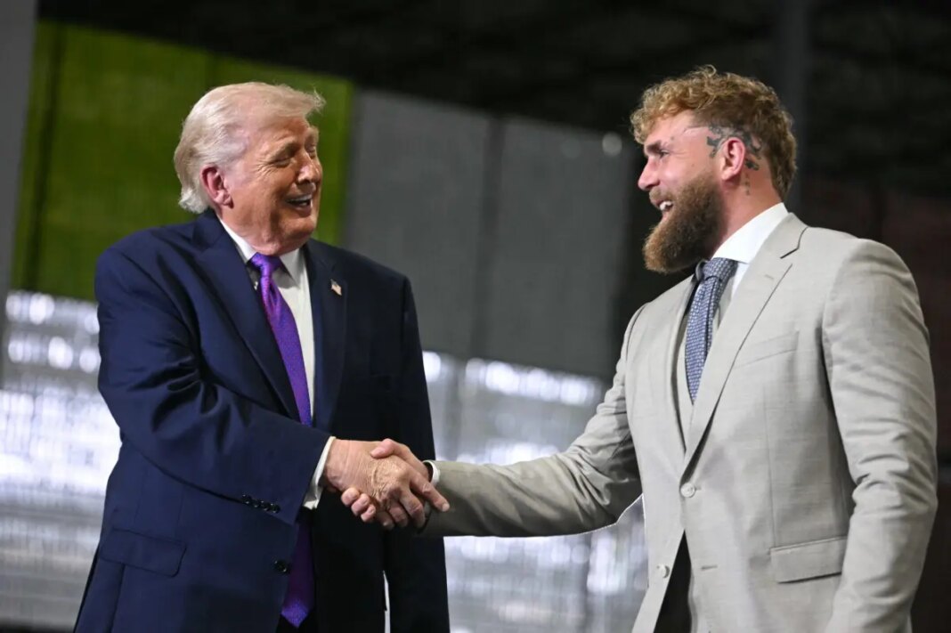 Trump brings Jake Paul on stage at Kentucky rally