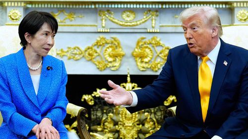 Japanese Prime Minister Sanae Takaichi with Donald Trump.