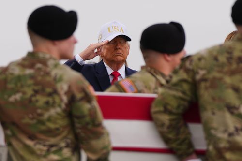 Trump receives bodies of six dead US soldiers